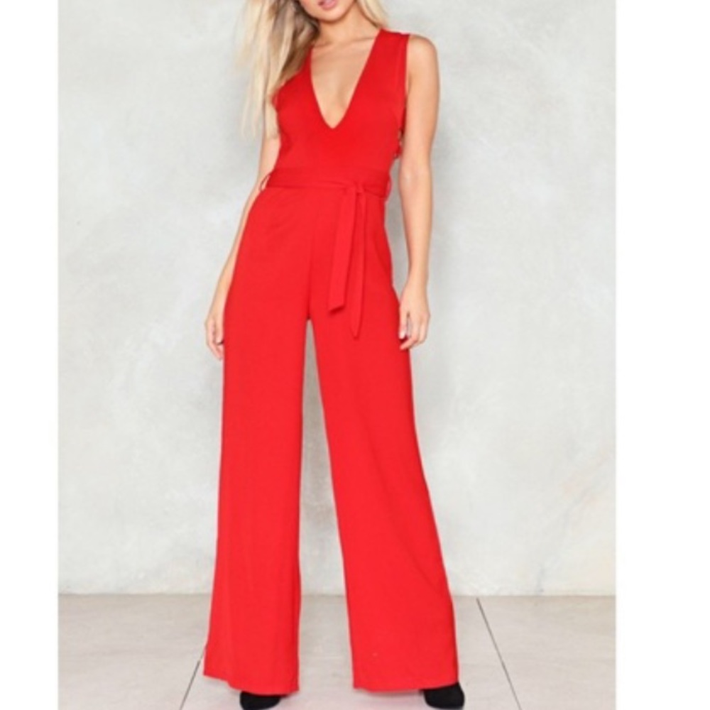 Emma and Michele Red Jumpsuit women’s size 6